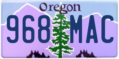 OR license plate 968MAC