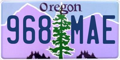 OR license plate 968MAE