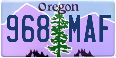 OR license plate 968MAF