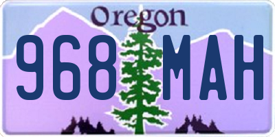OR license plate 968MAH