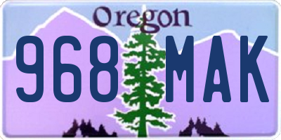 OR license plate 968MAK