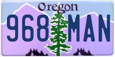 OR license plate 968MAN