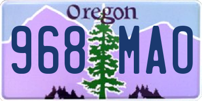 OR license plate 968MAO