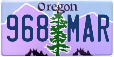 OR license plate 968MAR