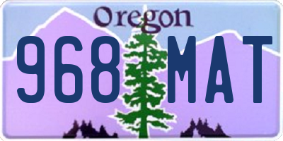 OR license plate 968MAT