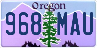 OR license plate 968MAU