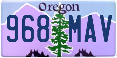 OR license plate 968MAV