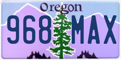 OR license plate 968MAX