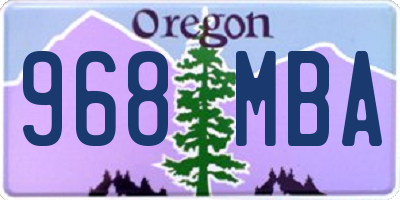 OR license plate 968MBA