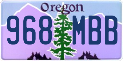 OR license plate 968MBB