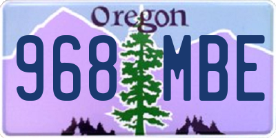 OR license plate 968MBE