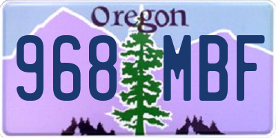 OR license plate 968MBF