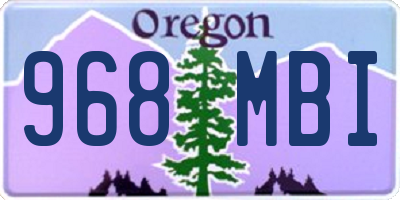 OR license plate 968MBI