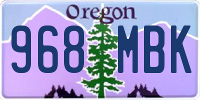 OR license plate 968MBK