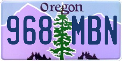 OR license plate 968MBN