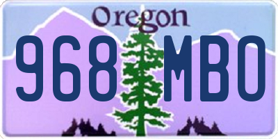 OR license plate 968MBO