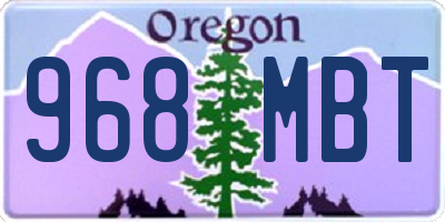 OR license plate 968MBT