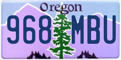 OR license plate 968MBU