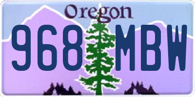 OR license plate 968MBW