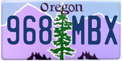 OR license plate 968MBX
