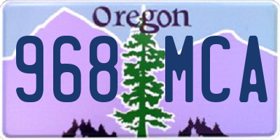 OR license plate 968MCA