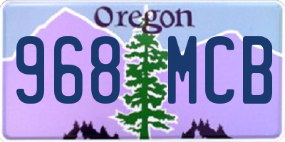 OR license plate 968MCB