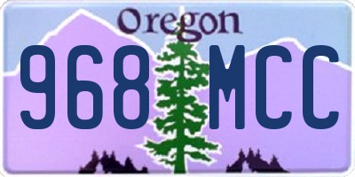 OR license plate 968MCC