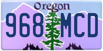 OR license plate 968MCD