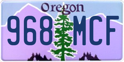 OR license plate 968MCF