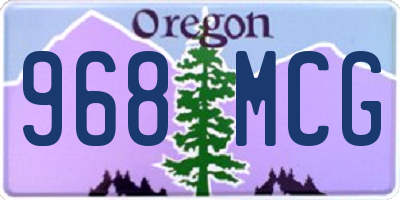 OR license plate 968MCG