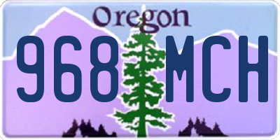 OR license plate 968MCH