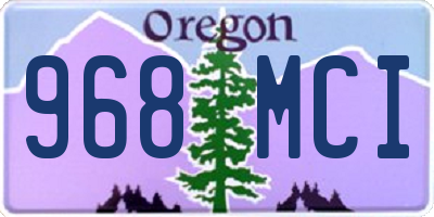 OR license plate 968MCI