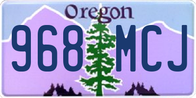 OR license plate 968MCJ