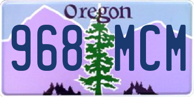 OR license plate 968MCM