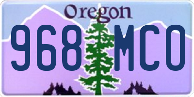 OR license plate 968MCO