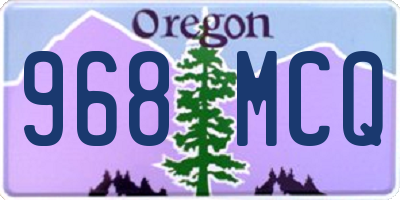 OR license plate 968MCQ