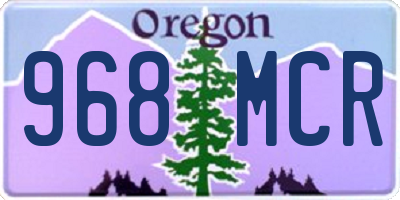 OR license plate 968MCR