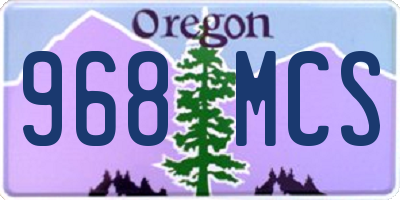 OR license plate 968MCS