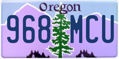 OR license plate 968MCU