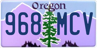 OR license plate 968MCV