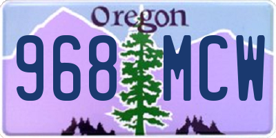 OR license plate 968MCW