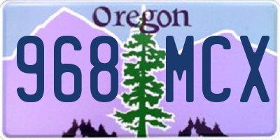 OR license plate 968MCX