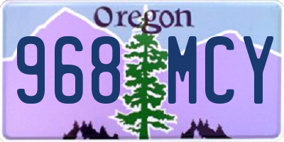 OR license plate 968MCY