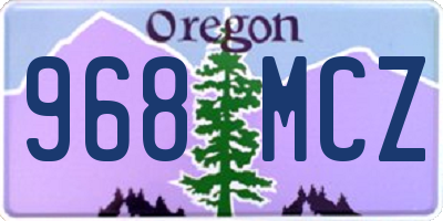 OR license plate 968MCZ