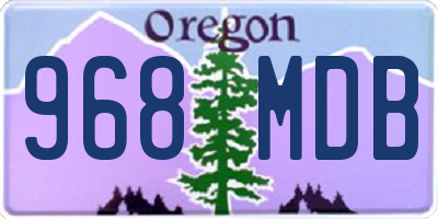 OR license plate 968MDB