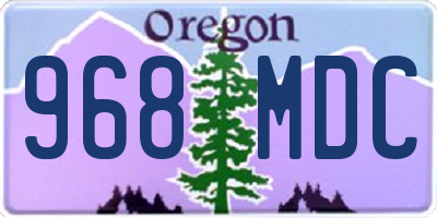 OR license plate 968MDC