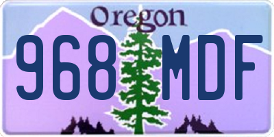 OR license plate 968MDF