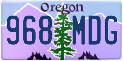 OR license plate 968MDG