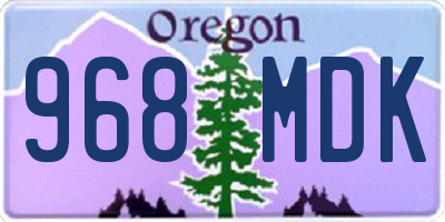 OR license plate 968MDK