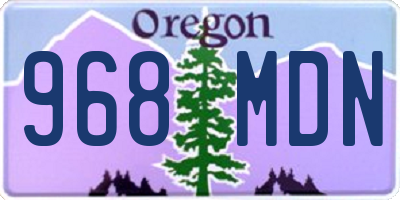 OR license plate 968MDN